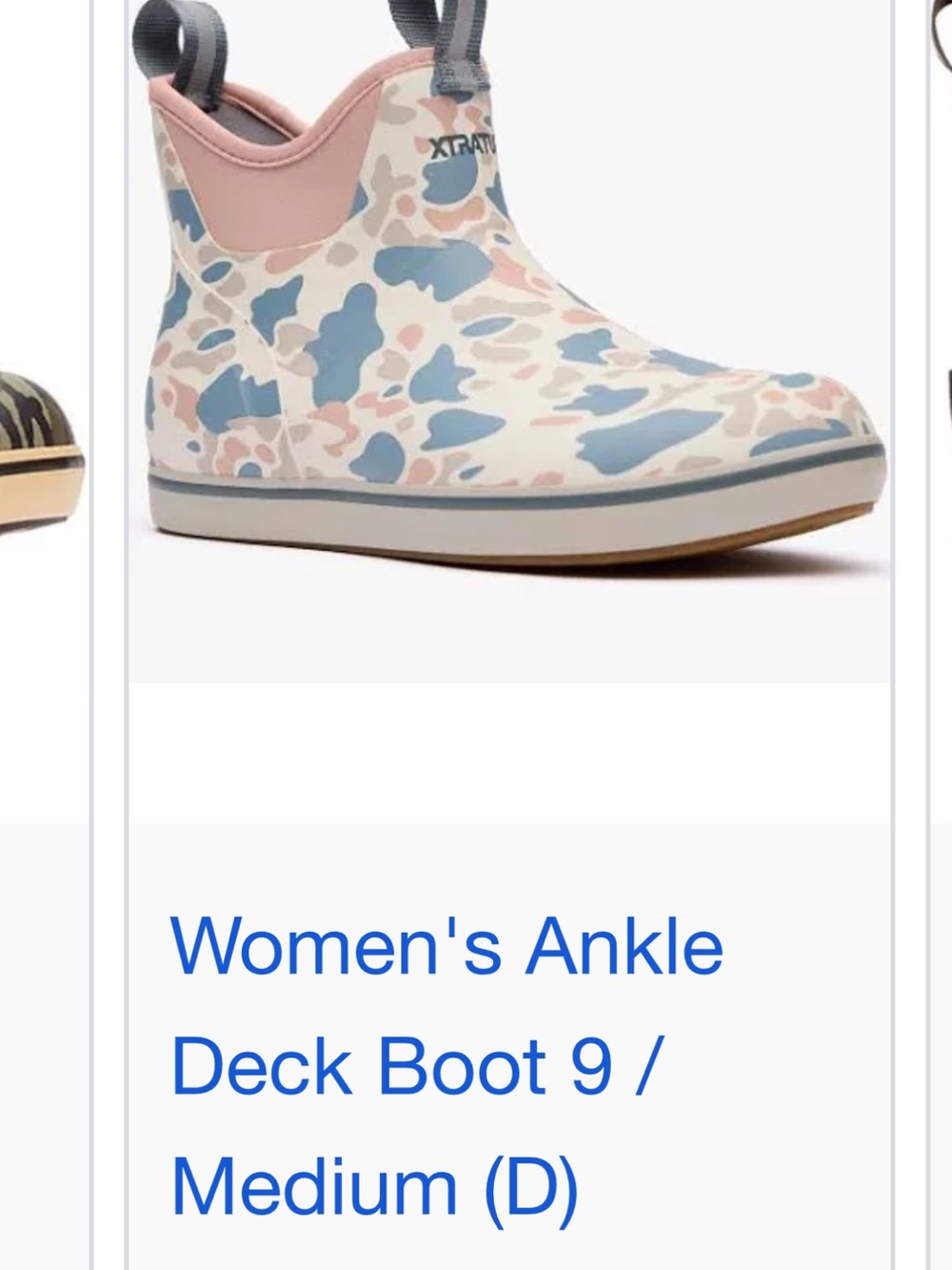 Women's Ankle Deck Bootie in Pastel Camo